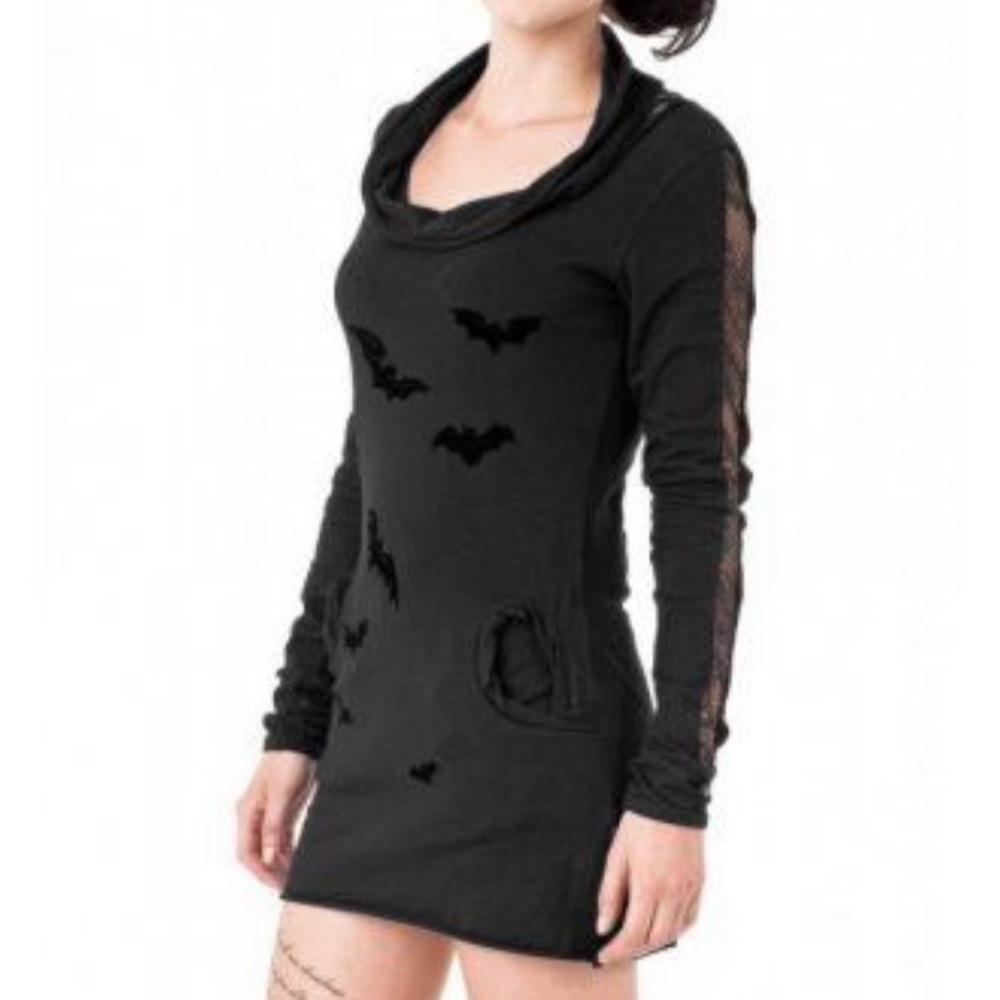 Queen of Darkness Bat Print Minidress